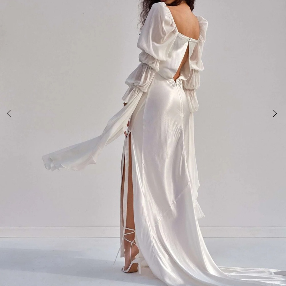 For Love and Lemons - Willow Dress. Elegant White Satin Dress
